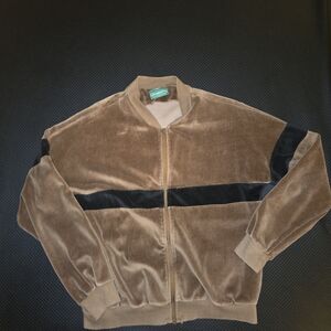 Vintage Brown and Black Velour Jacket